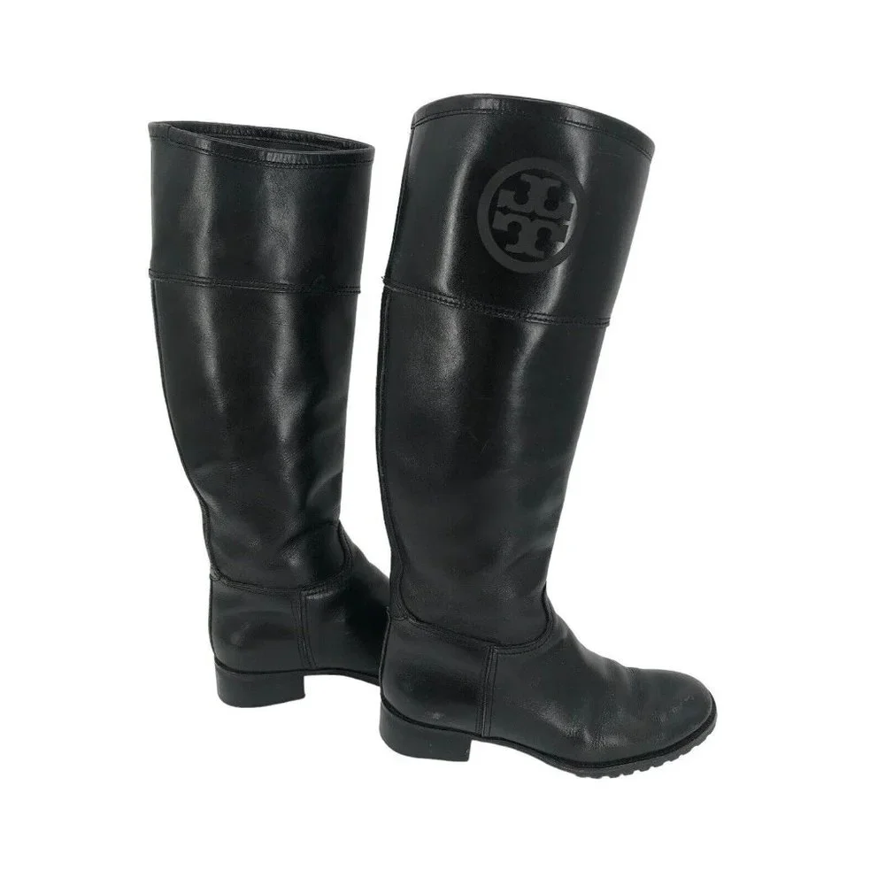 Tory Burch Boots Womens Size 6.5‎ Black Riding Equestrian Tall